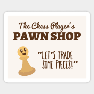 Funny Pawn Shop Puns | Game Gift Ideas | Chess Player Sticker